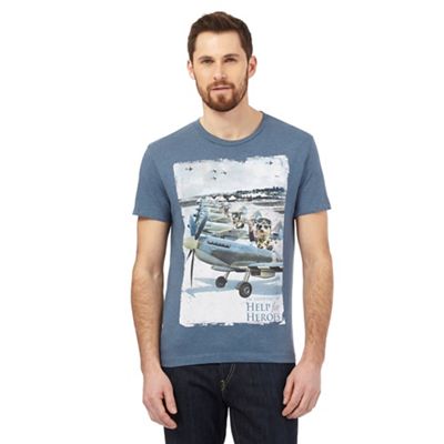 Blue meerkat planes print t-shirt
